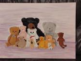Paveikslas "Meškiukai" tapytas ant drobės 70x50cm