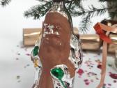 Senovinis stiklinis eglutės žaislas Kalėdų senelis - nuotraukos Nr. 2