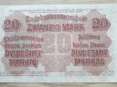 1918 Vokietija Ost Lietuva Lenkija 20 Mark - nuotraukos Nr. 2