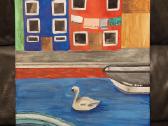 Paveikslas "Burano salos motyvas" drobė 40x40cm