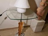 Vintažinė mid century stiklinė stalo lempa - nuotraukos Nr. 16