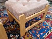 Vintažiniai mid century ąžuoliniai pufai-kopetėlės - nuotraukos Nr. 12