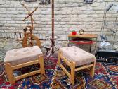 Vintažiniai mid century ąžuoliniai pufai-kopetėlės - nuotraukos Nr. 24