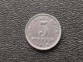 (436) 5 pfeningai 1919m. Vokietija