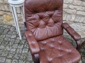 Vintažinis mid century odinis fotelis - nuotraukos Nr. 2