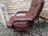 Vintažinis mid century odinis fotelis - nuotraukos Nr. 3