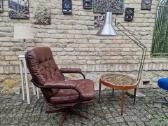 Vintažinis mid century odinis fotelis - nuotraukos Nr. 4