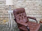 Vintažinis mid century odinis fotelis - nuotraukos Nr. 6