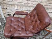 Vintažinis mid century odinis fotelis - nuotraukos Nr. 7