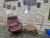 Vintažinis mid century odinis fotelis - nuotraukos Nr. 10