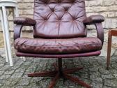Vintažinis mid century odinis fotelis - nuotraukos Nr. 11