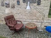 Vintažinis mid century odinis fotelis - nuotraukos Nr. 12