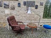 Vintažinis mid century odinis fotelis - nuotraukos Nr. 14