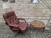 Vintažinis mid century odinis fotelis - nuotraukos Nr. 28