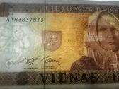 1 Litas 1994m, banknotas, Žemaitė, bankinis stovis - nuotraukos Nr. 2