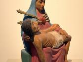 Antikvarinė lietuviška medinė skulptūra Pieta - nuotraukos Nr. 3