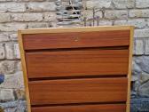 Vintažinė mid century tikmedžio/uosio komodėlė. - nuotraukos Nr. 2
