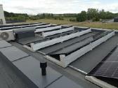 Saulės elektrinės montavimo sistema plokščiam stog