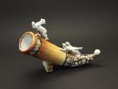 Statulėlė "Ragas medžioklė", paauksuotas , porceli
