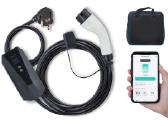 Ev įkroviklis Type2 App 1fazės 3,7kw 16a Ip66 8,6m