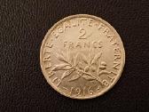 (83)2 frankai 1916m. Prancūzija. 10g. Sidabras 835