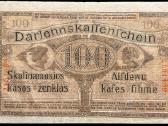 Skolinamosios kasos ženklas. 100 markių Kowno 1918 - nuotraukos Nr. 2
