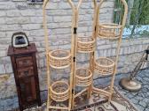 Vintažinė mid century ratango gėlių etažerė - nuotraukos Nr. 2