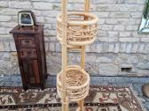 Vintažinė mid century ratango gėlių etažerė - nuotraukos Nr. 9