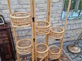 Vintažinė mid century ratango gėlių etažerė - nuotraukos Nr. 10