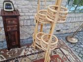 Vintažinė mid century ratango gėlių etažerė - nuotraukos Nr. 11