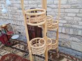 Vintažinė mid century ratango gėlių etažerė - nuotraukos Nr. 15
