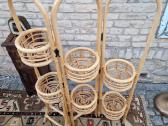 Vintažinė mid century ratango gėlių etažerė - nuotraukos Nr. 16