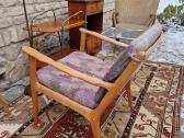 Vintažinis mid century vyšnios masyvo fotelis - nuotraukos Nr. 3