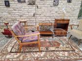 Vintažinis mid century vyšnios masyvo fotelis - nuotraukos Nr. 8