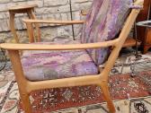 Vintažinis mid century vyšnios masyvo fotelis - nuotraukos Nr. 15