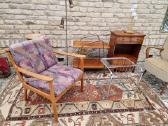 Vintažinis mid century vyšnios masyvo fotelis - nuotraukos Nr. 24