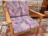 Vintažinis mid century vyšnios masyvo fotelis - nuotraukos Nr. 30