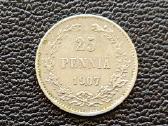 (213) 25 pennia 1907m. Suomija sidabras