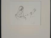 Leonor Fini graviūra 1972 m. Originalus parašas