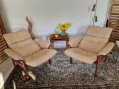 Vintažiniai mid century odiniai foteliai - nuotraukos Nr. 7