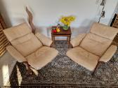 Vintažiniai mid century odiniai foteliai - nuotraukos Nr. 9