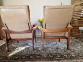 Vintažiniai mid century odiniai foteliai - nuotraukos Nr. 10