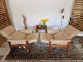 Vintažiniai mid century odiniai foteliai - nuotraukos Nr. 12