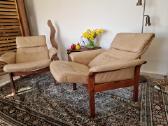 Vintažiniai mid century odiniai foteliai - nuotraukos Nr. 31