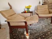Vintažiniai mid century odiniai foteliai - nuotraukos Nr. 32