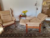 Vintažiniai mid century odiniai foteliai - nuotraukos Nr. 34