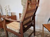 Vintažinis mid century raudonmedžio fotelis - nuotraukos Nr. 3