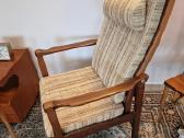 Vintažinis mid century raudonmedžio fotelis - nuotraukos Nr. 10