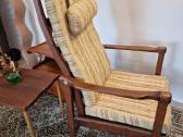 Vintažinis mid century raudonmedžio fotelis - nuotraukos Nr. 12