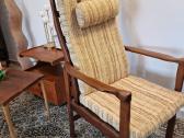 Vintažinis mid century raudonmedžio fotelis - nuotraukos Nr. 14